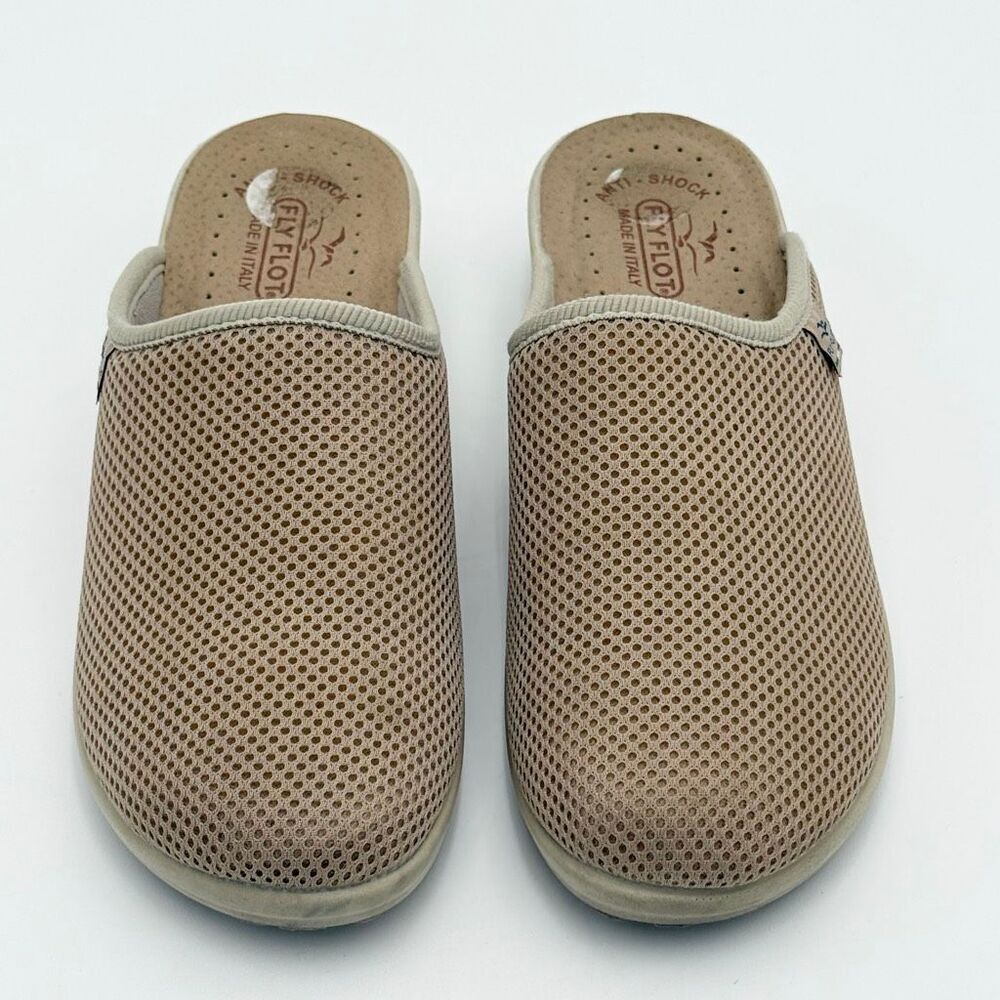 Fly Flot Womens Beige Slip-On Mule Shoes Cloth Slippers - US Size 8-8.5 / EU 39 - Picture 3 of 11